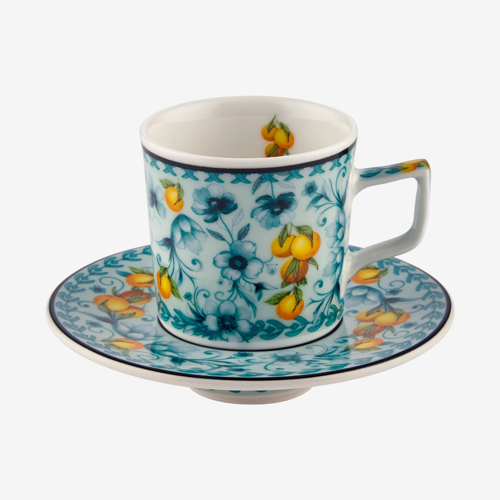 Arancia 2'li Türk Kahvesi Fincan Seti Turkuaz Renk 120 ml