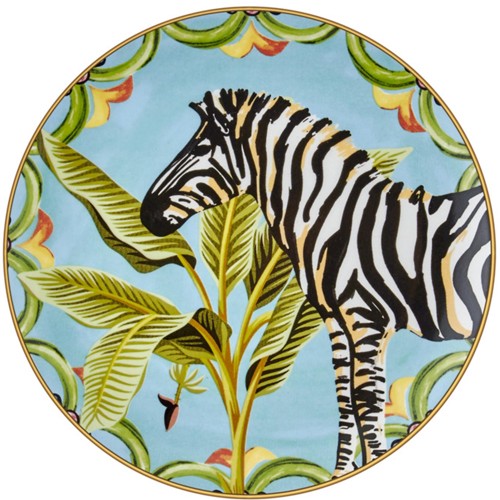 İl Giardino Zebra Desenli Tabak 19 cm