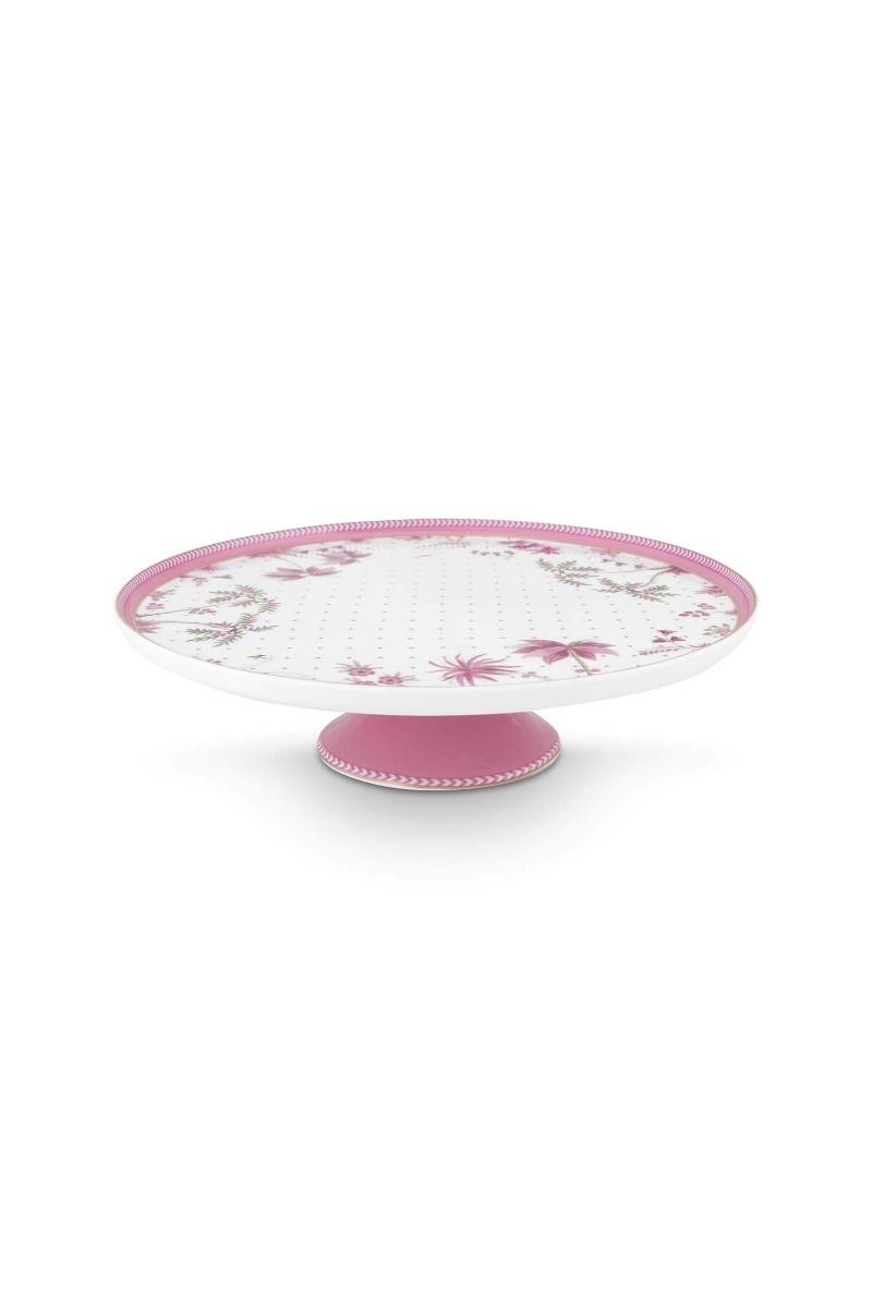 Jolie Porselen Mini Kek Standı Pembe Renk 21 cm
