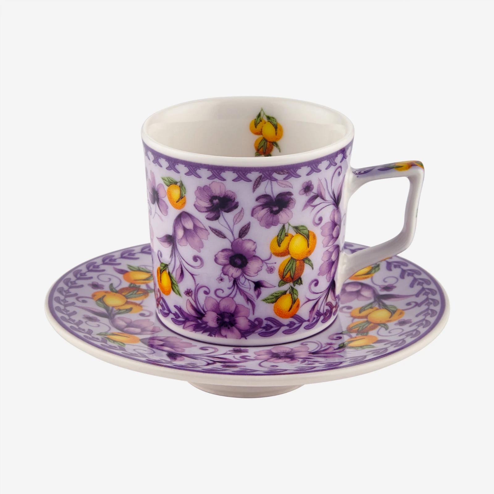 Arancia 2'li Türk Kahvesi Fincan Seti Mor Renk 120 ml