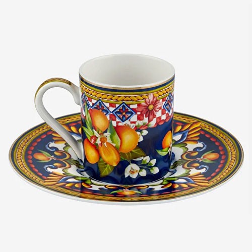 La Felicita Duo Porselen Kahve Fincan Seti Mavi Renk 120 ml