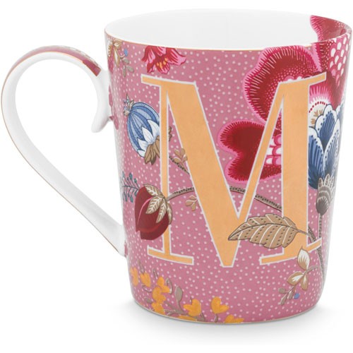 Harfli Mug M Harfi Pembe Renk 350 ml