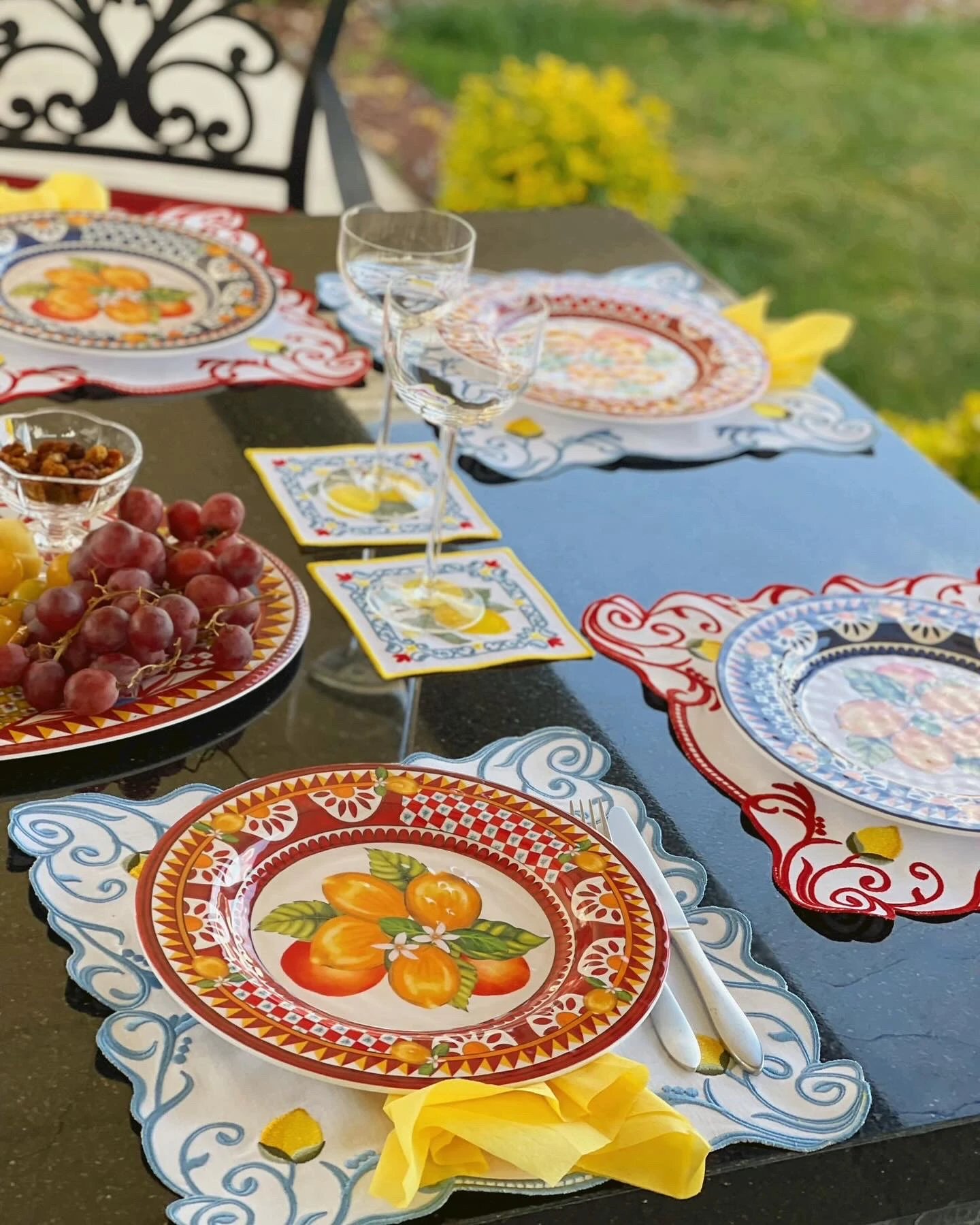 Portofino Limon Buketi Tabak Kırmızı Renk 21,5 cm