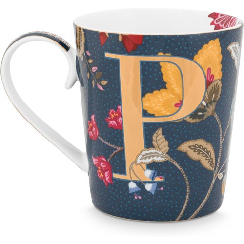 Harfli Mug P Harfi Mavi Renk 350 ml