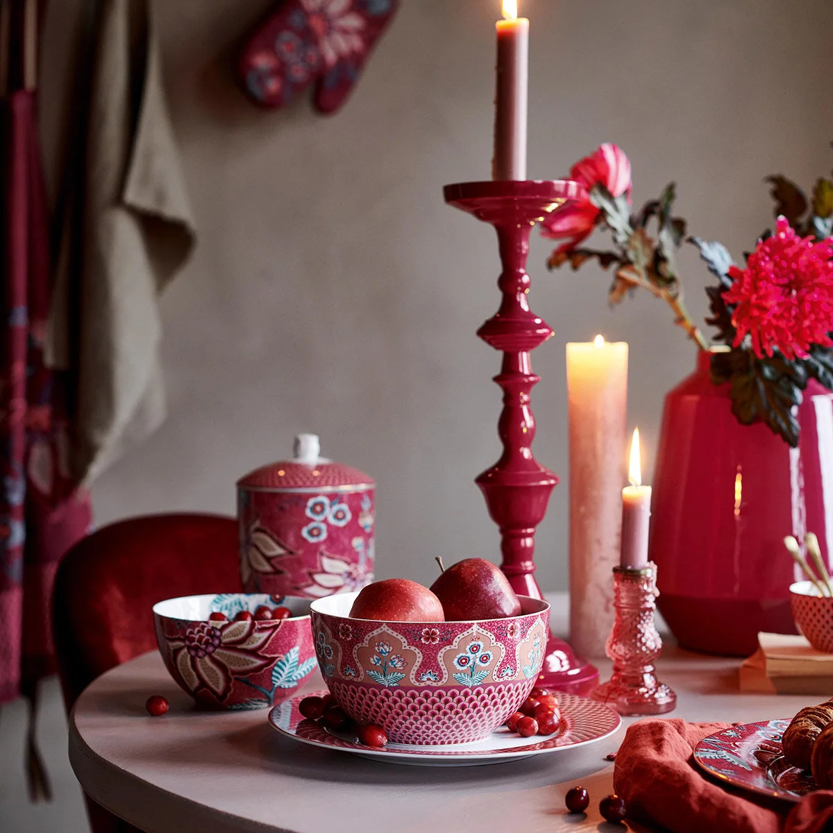 Flower Festival Kırmızı Kase 12 cm