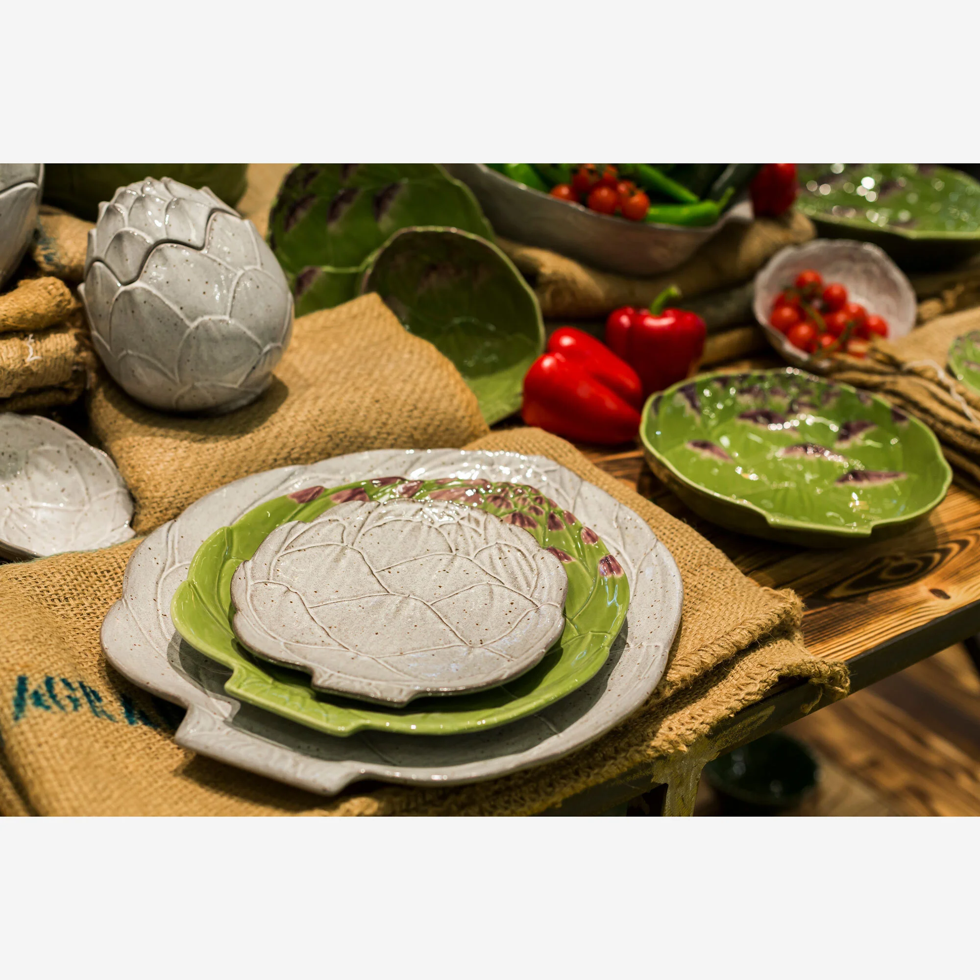 Bordallo Pinheiro Seramik Pasta Tabağı 17 Cm Yeşil Renk