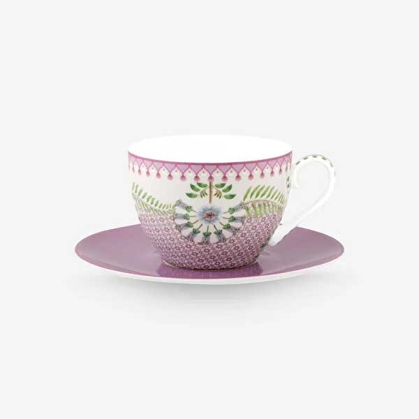 Lily & Lotus Proselen Çay Fincanı Mor Renk 280 ml
