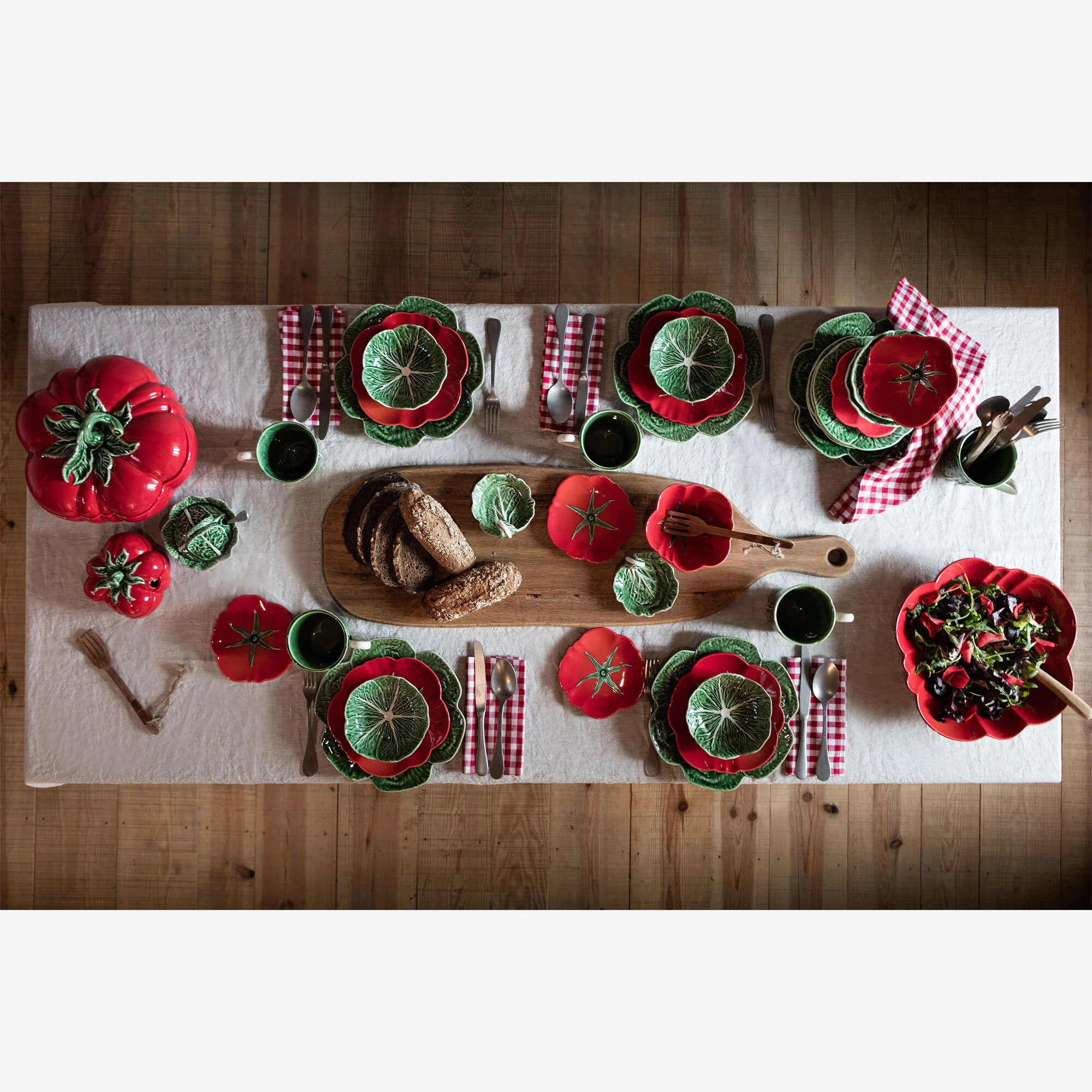 Bordallo Pinheiro Seramik Tereyağlık 20 Cm Kırmızı Renk