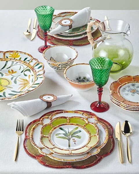 Haki Polyester Peçetelik 2 Parça Bambu Collection by Chiara Alessi
