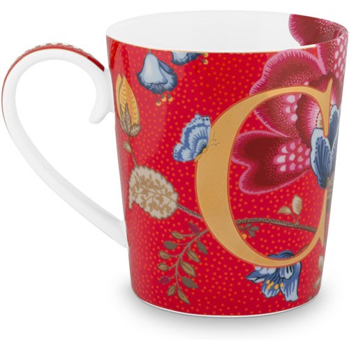 Harfli Mug C Harfi Kırmızı Renk 350 ml