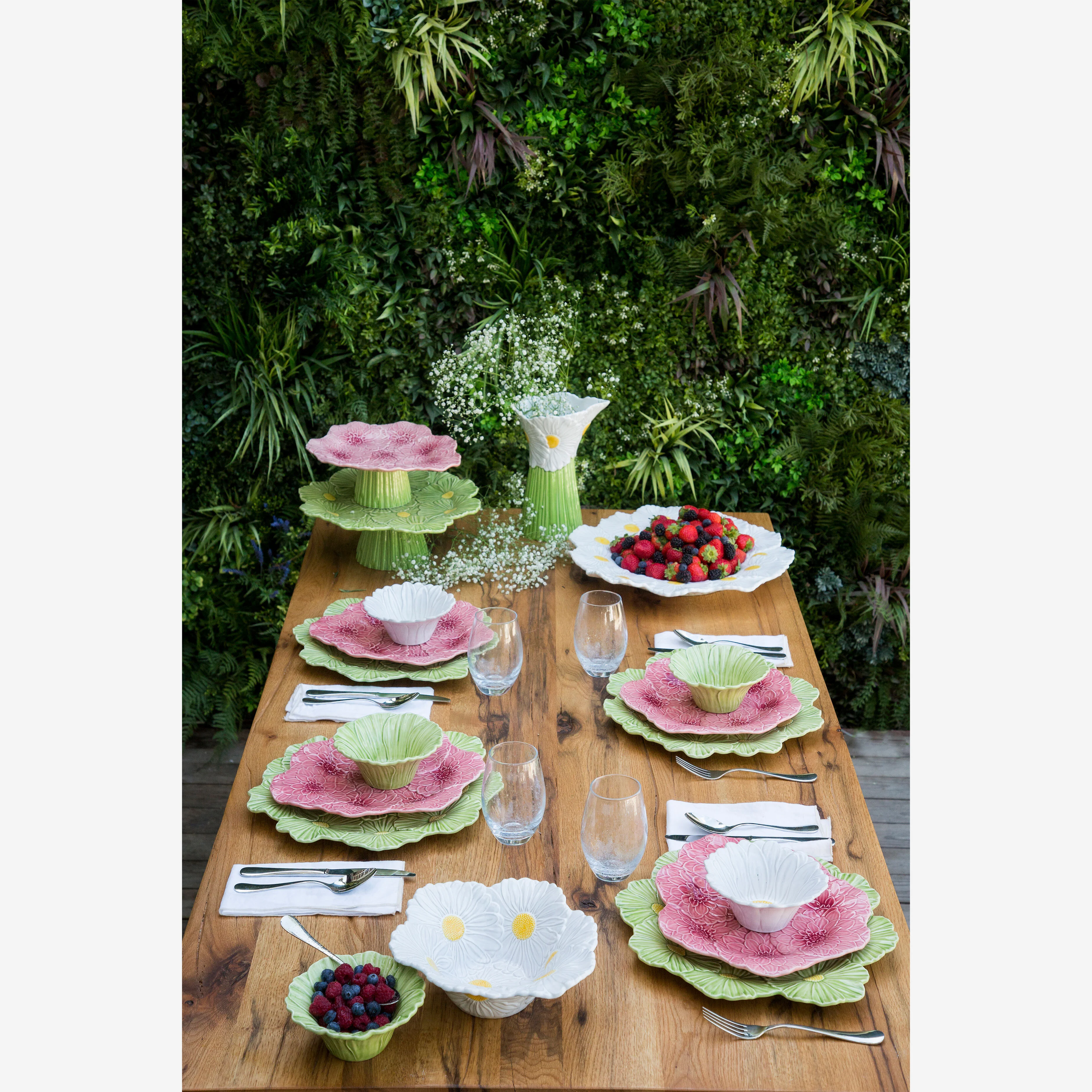 Bordallo Pinheiro Seramik Yemek Tabağı 28 Cm Pembe Renk