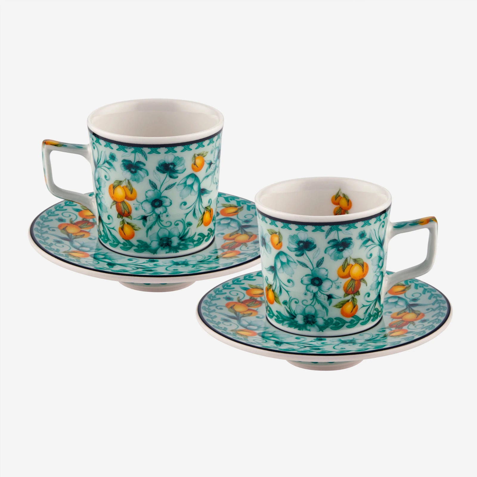Arancia 2'li Türk Kahvesi Fincan Seti Turkuaz Renk 120 ml