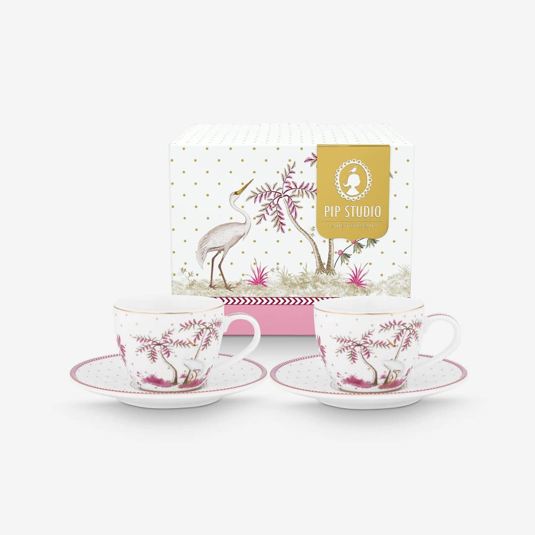 Lily & Lotus Porselen Kahve Fincan Seti Yeşil Renk 120 ml