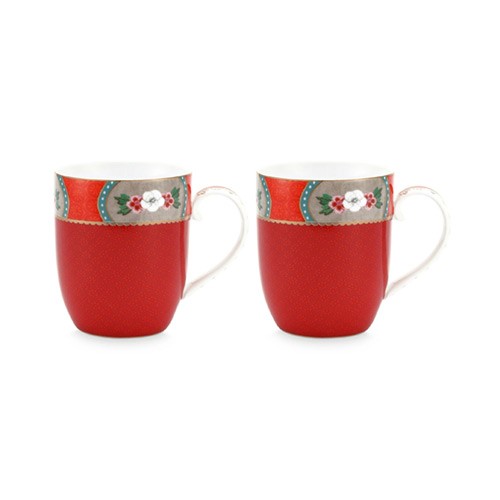 Blushing Birds İkili Küçük Mug Seti Kırmızı Renk 145 ml