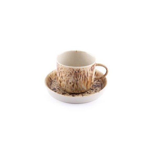 Turkish Coffee Cup Porselen Kahve Fincanı Benekli Kahverengi