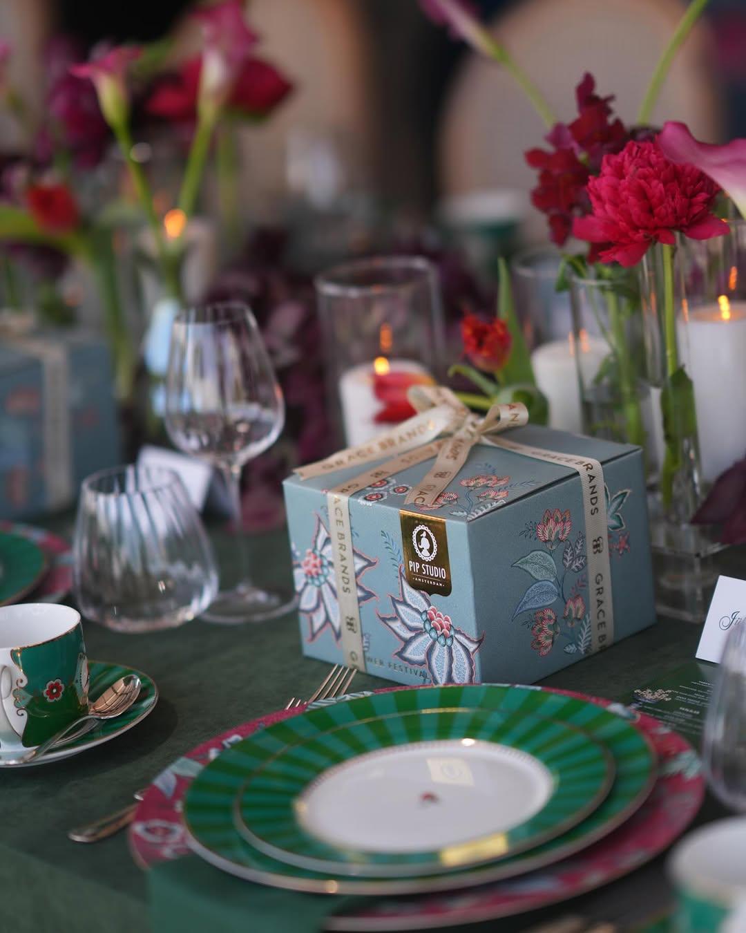 Love Birds Stripes Yemek Tabağı Yeşil Renk 17 cm