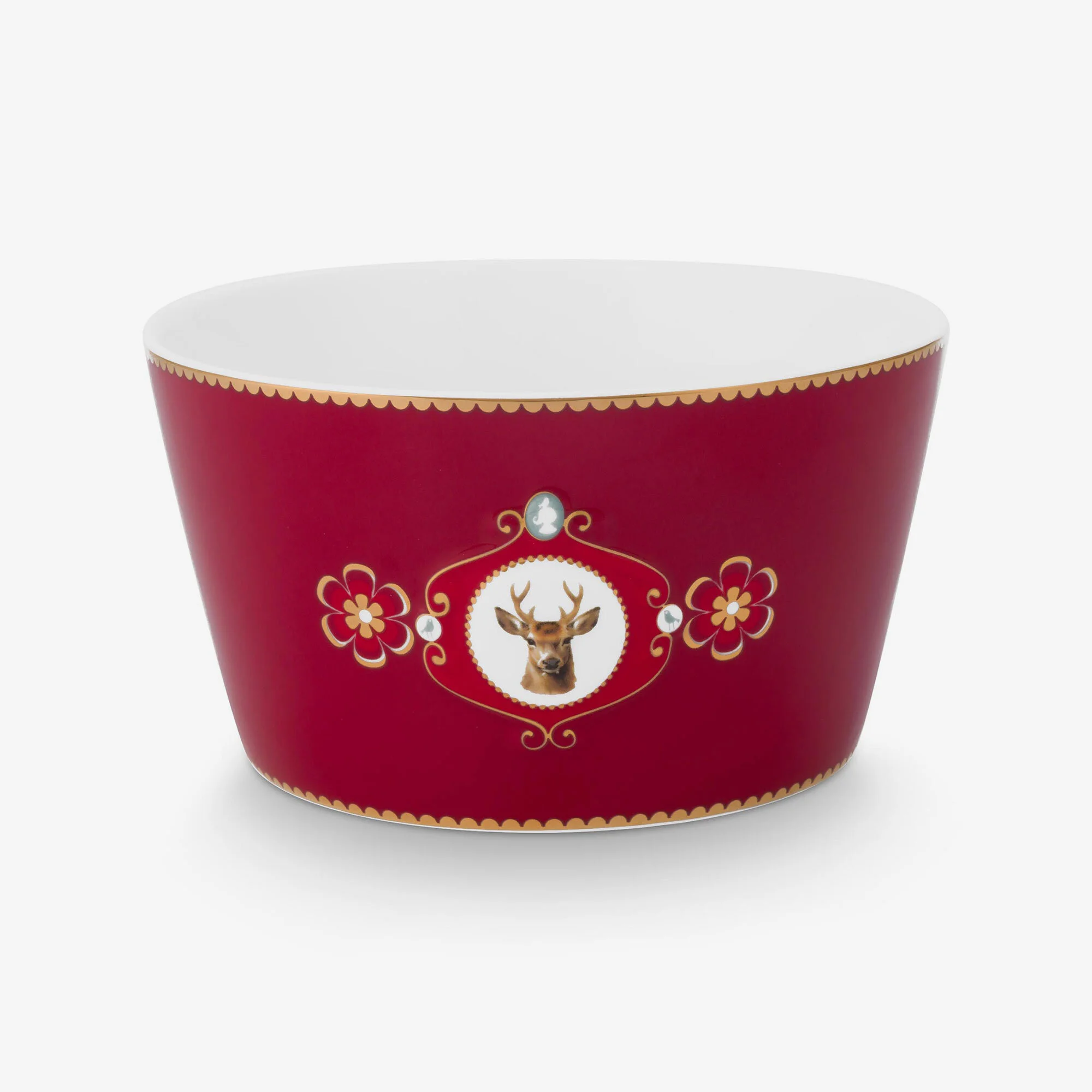 Love Birds Porselen Kase 15 Cm Kırmızı Renk