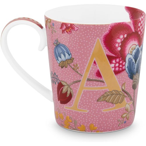 Harfli Mug A Harfi Pembe Renk 350 ml