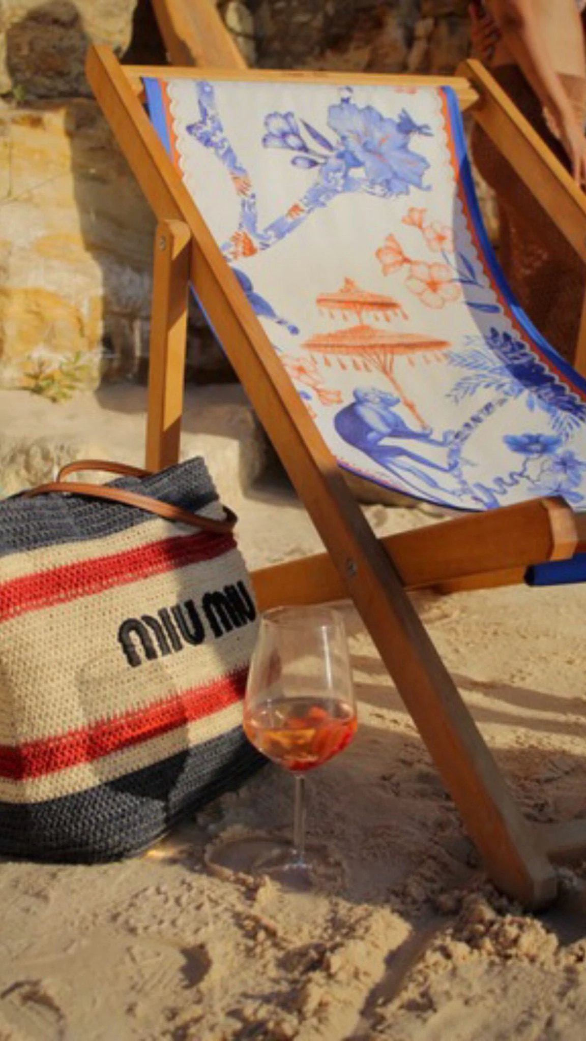 Limuer Maymun Desenli Şezlong Mavi Renk