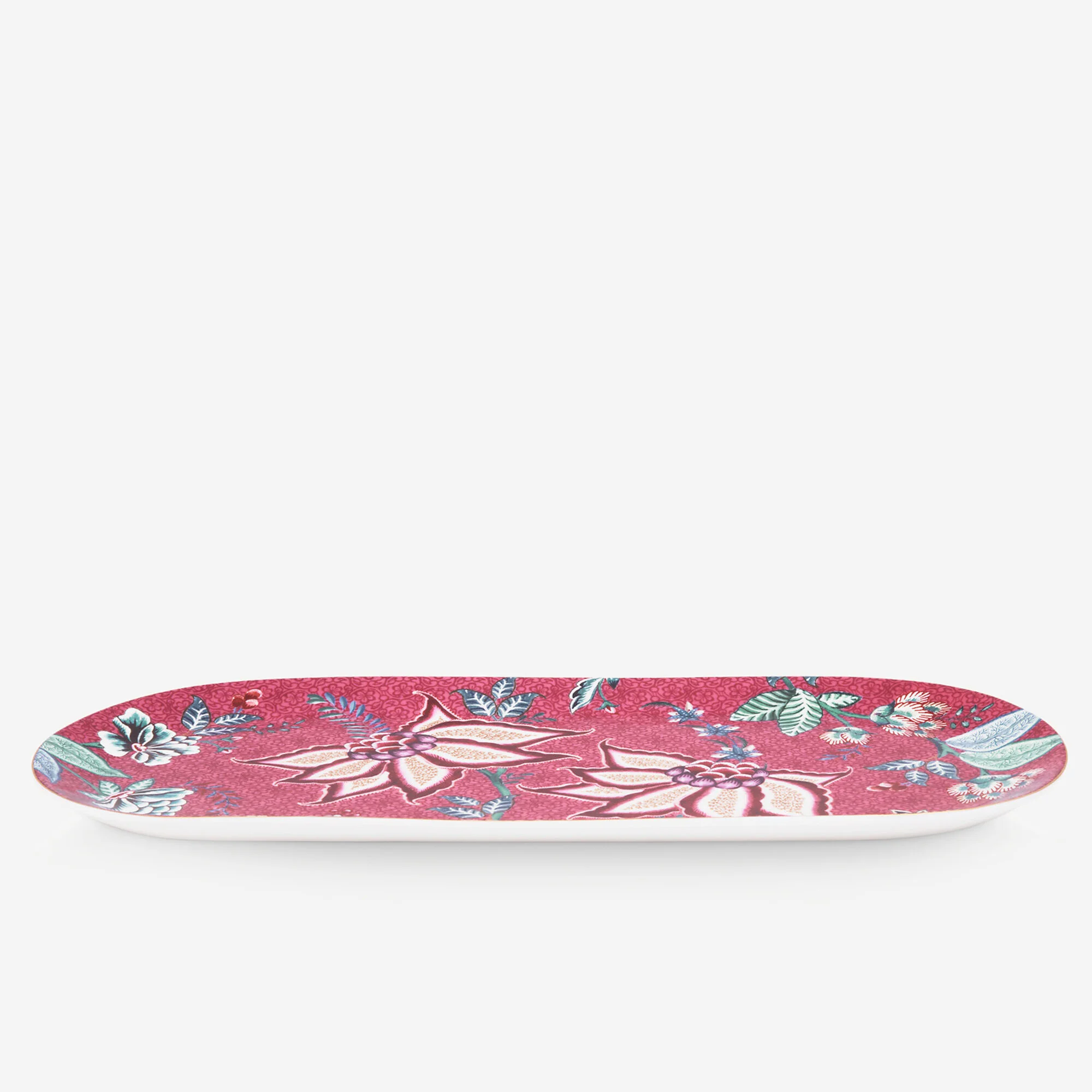 Flower Festival Porselen Servis Tabağı Kırmızı Renk 33 cm