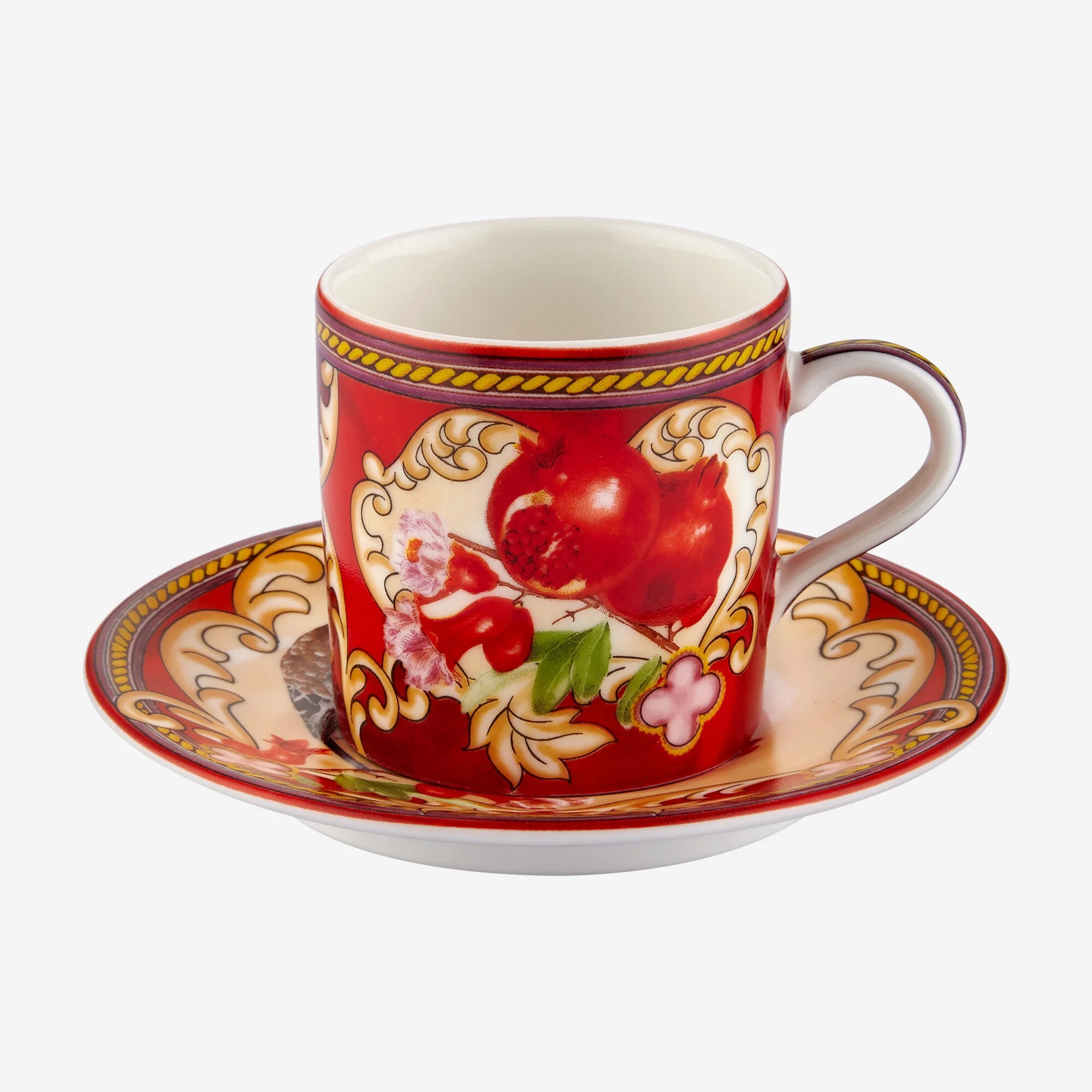 Capri Porselen Kahve Fincan Seti Kırmızı Renk 120 ml