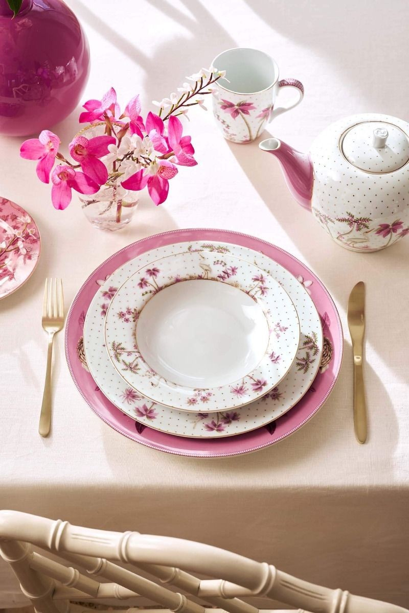 Jolie Porselen Çorba Tabağı Pembe Renk 21,5 cm