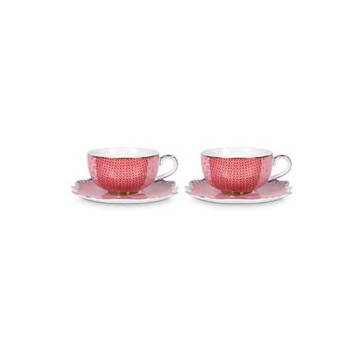 Royal 2'li Türk Kahvesi & Espresso Fincanı Pembe Renk