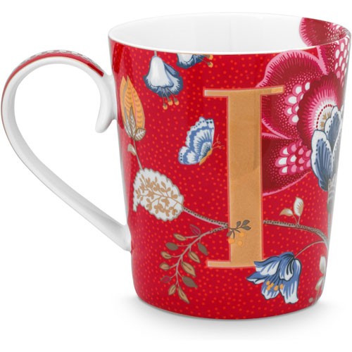 Harfli Mug I Harfi Kırmızı Renk 350 ml