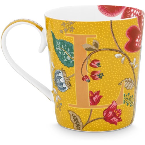 Harfli Mug L Harfi Sarı Renk 350 ml