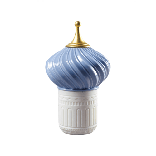 Leylak Kubbeli 1001 Gece Mum Beyaz-Leylak Renk 13x8x8 cm