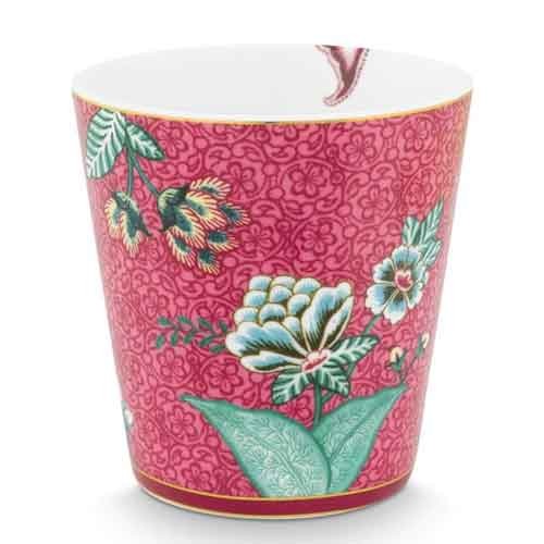 Flower Festival Kırmızı 4'lü Kulpsuz Mug Seti Kırmızı Renk 230 ml