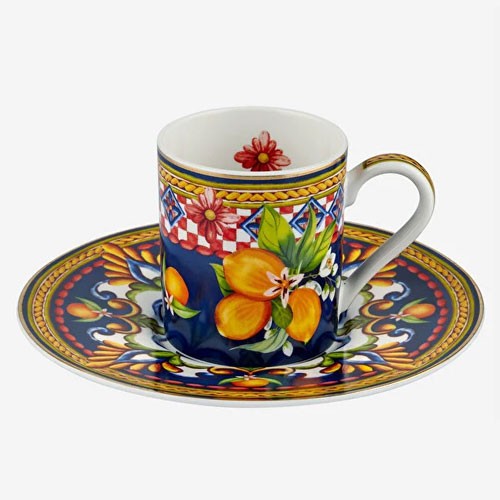 La Felicita Duo Porselen Kahve Fincan Seti Mavi Renk 120 ml