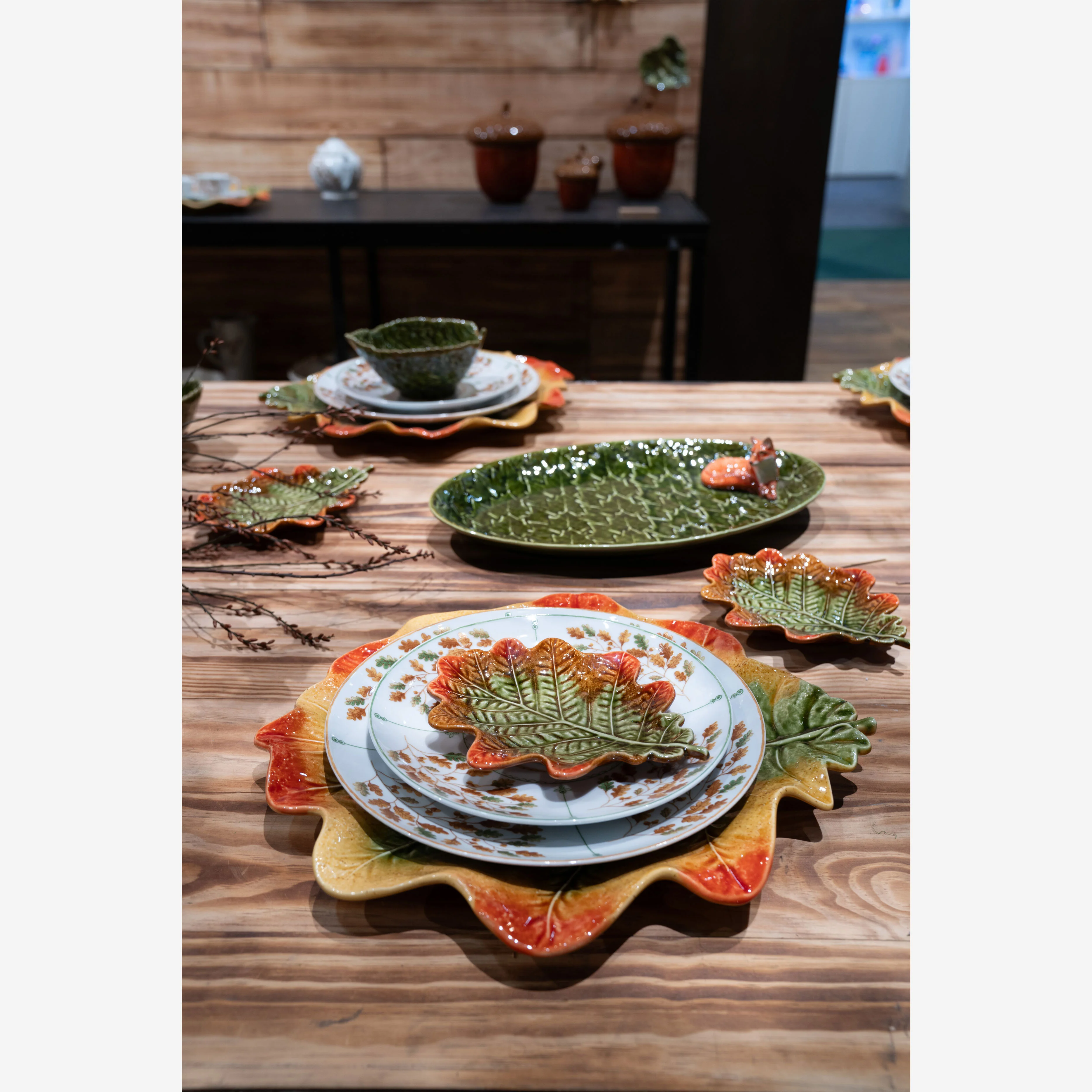 Bordallo Pinheiro Seramik Servis Tabağı 21 Cm Turuncu Renk