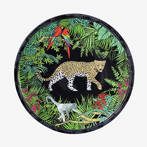 Jungle Melamin Yemek Tabağı Siyah Renk 28 cm