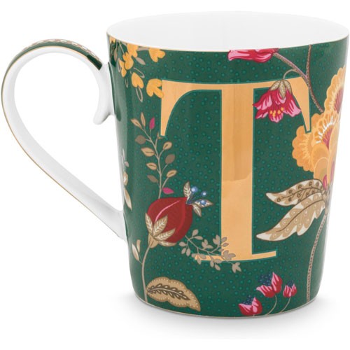 Harfli Mug T Harfi Yeşil Renk 350 ml