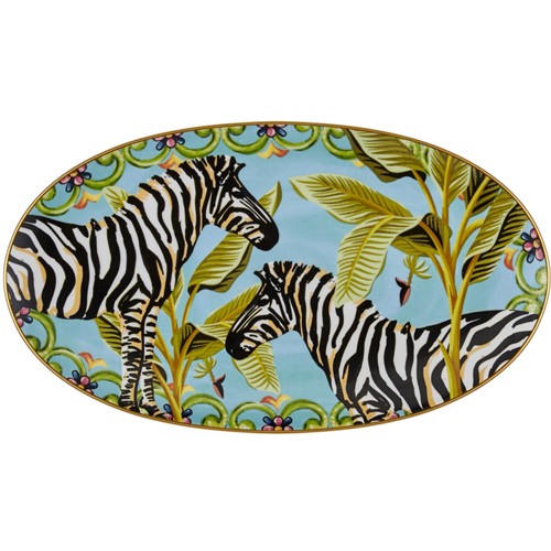 İl Giardino Zebra Desenli Oval Servis Tabağı 29 cm