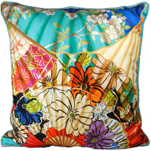 Ventagli Turkuaz Kadife Yastık 60x60 Cm
