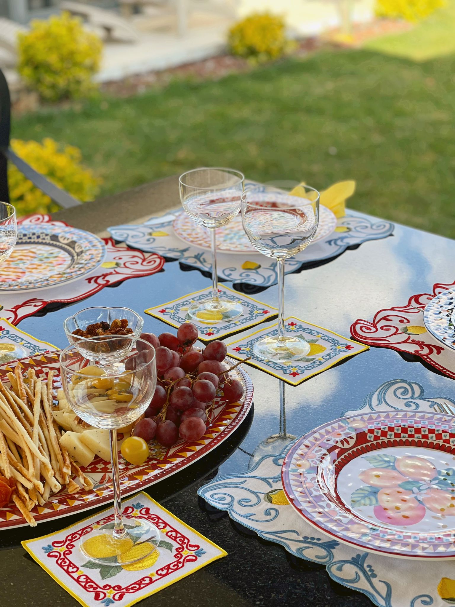 Portofino Limon Buketi Tabak Kırmızı Renk 21,5 cm