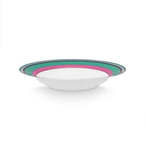 Chique Stripes Çizgili Çorba Tabağı Pembe - Yeşil Renk 23,5 cm