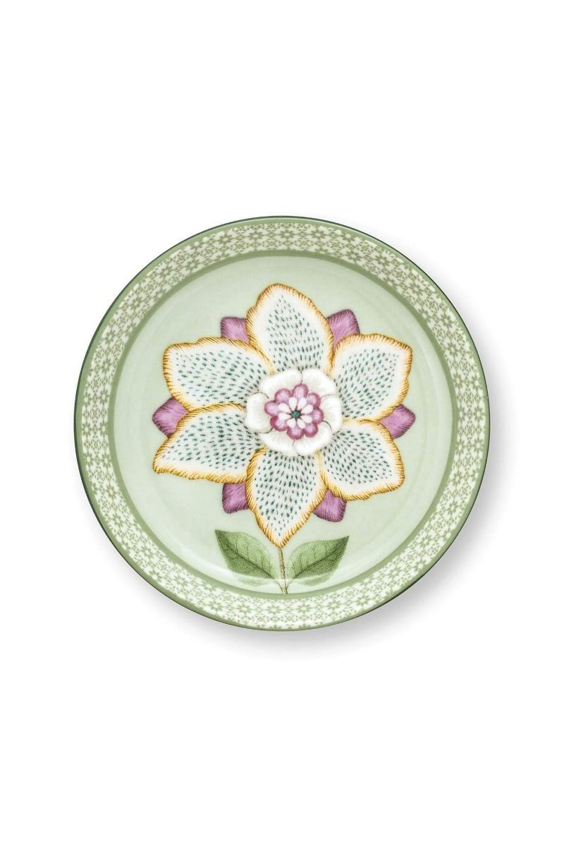 Lily & Lotus Porselen Çay Tabağı Yeşil Renk 9 cm