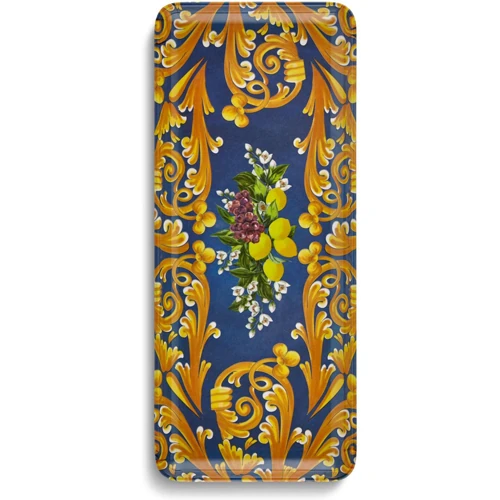 Capri Üzümlü Limonlu Servis Tabağı Mavi Renk 35.5x15 cm