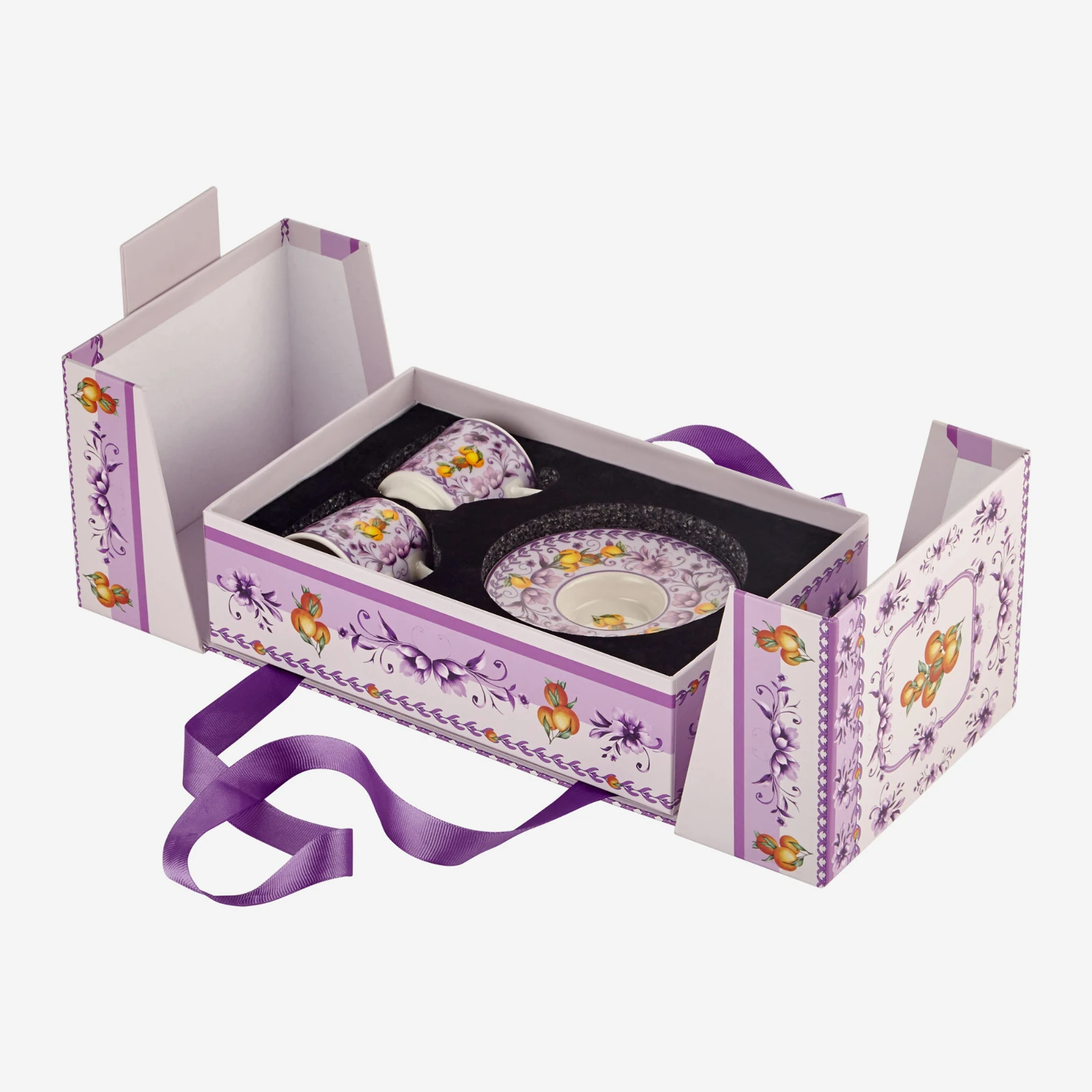 Arancia 2'li Türk Kahvesi Fincan Seti Mor Renk 120 ml