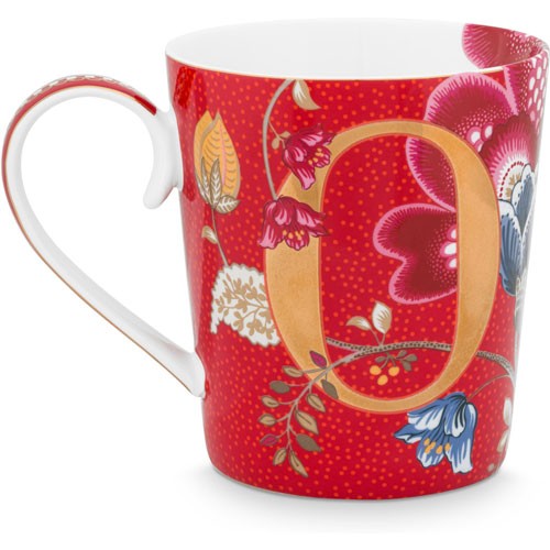 Harfli Mug O Harfi Kırmızı Renk 350 ml