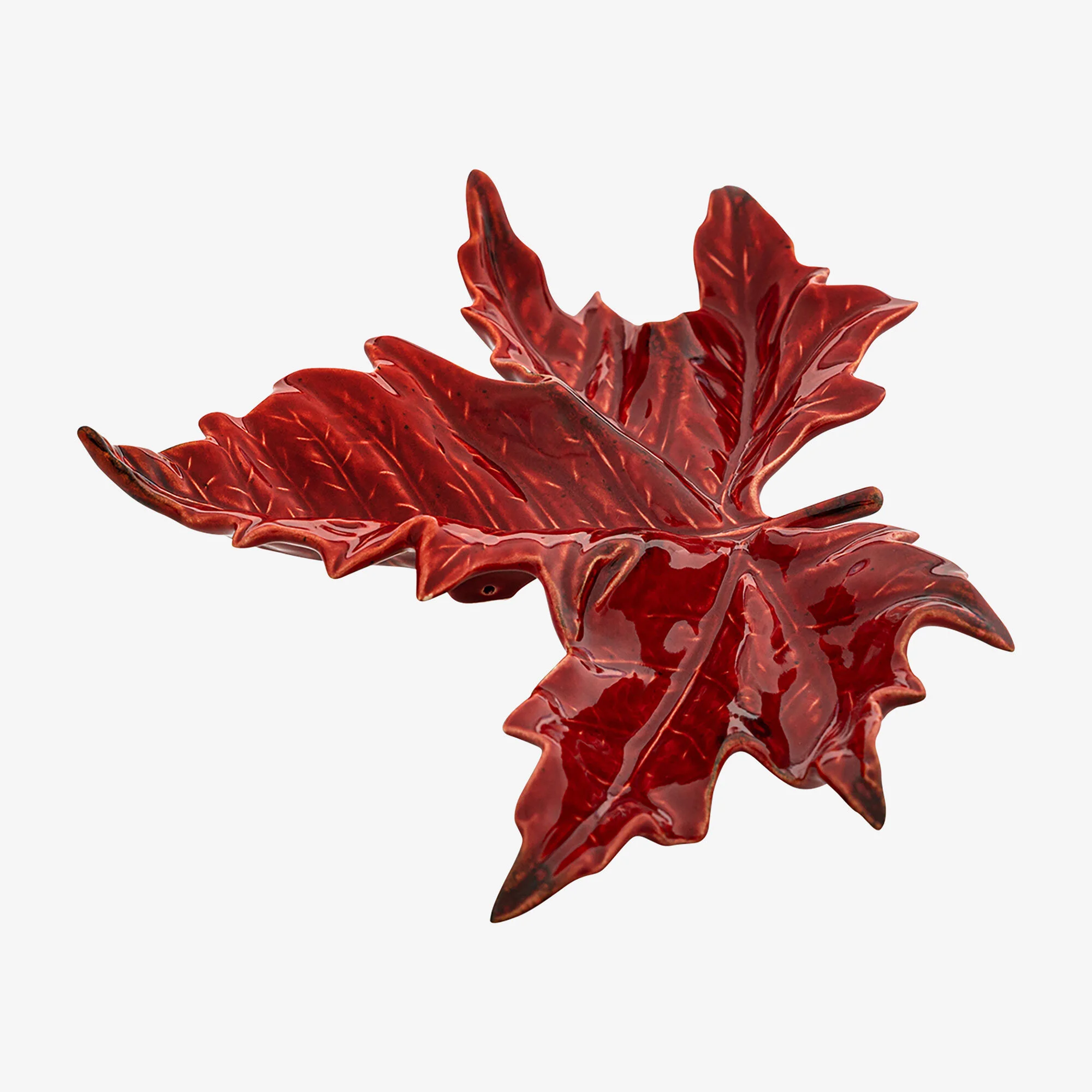 Bordallo Pinheiro Seramik Servis Tabağı 17 Cm Kırmızı Renk