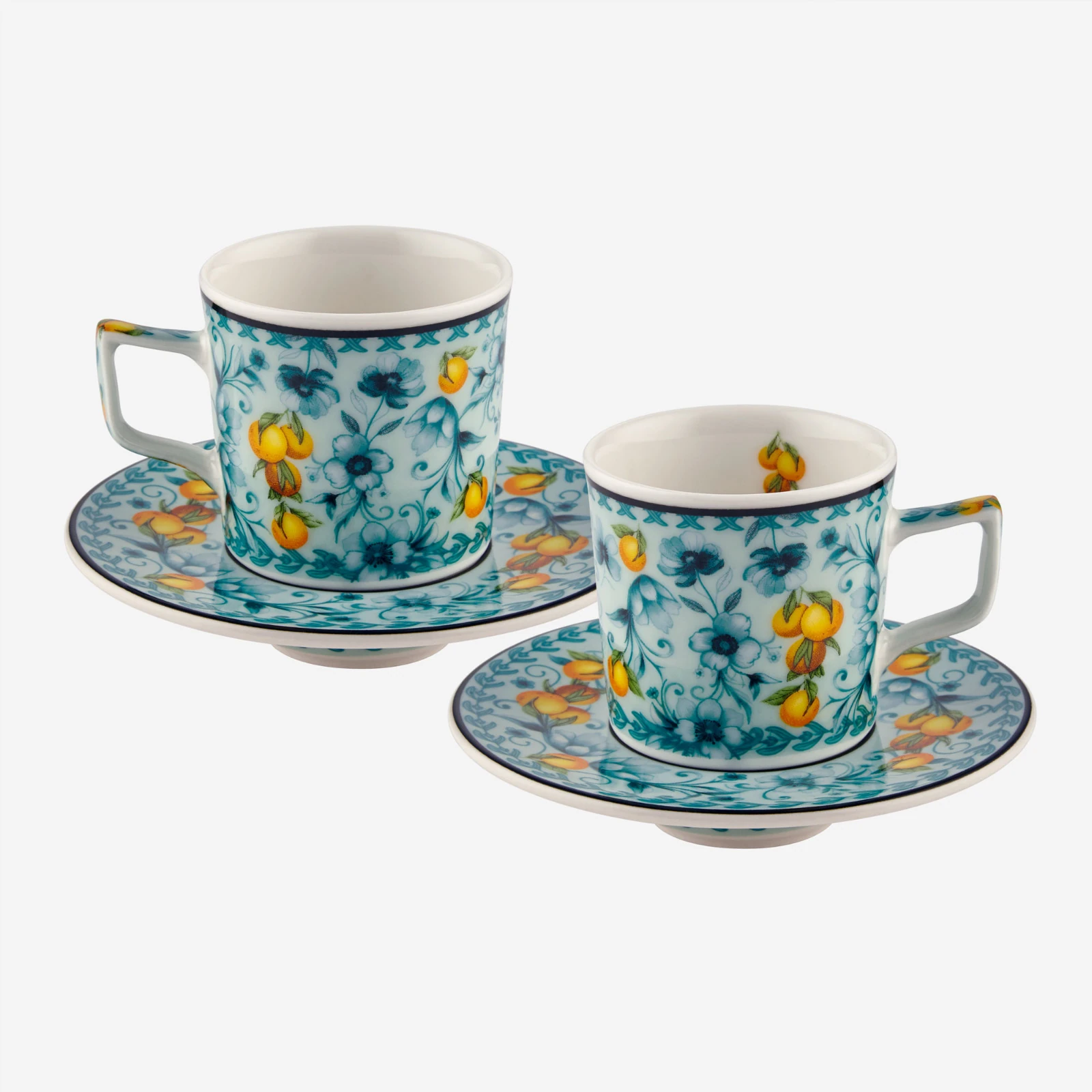 Arancia 2'li Türk Kahvesi Fincan Seti Turkuaz Renk 120 ml