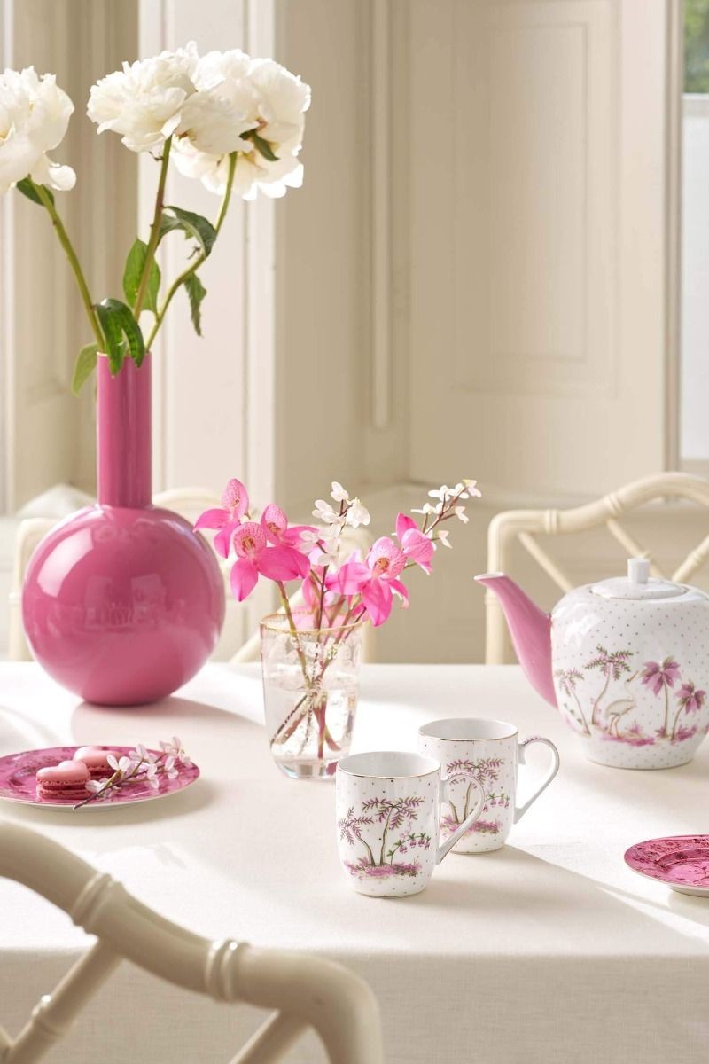 Jolie Porselen İkili Küçük Mug Seti Pembe Dots 145 ml
