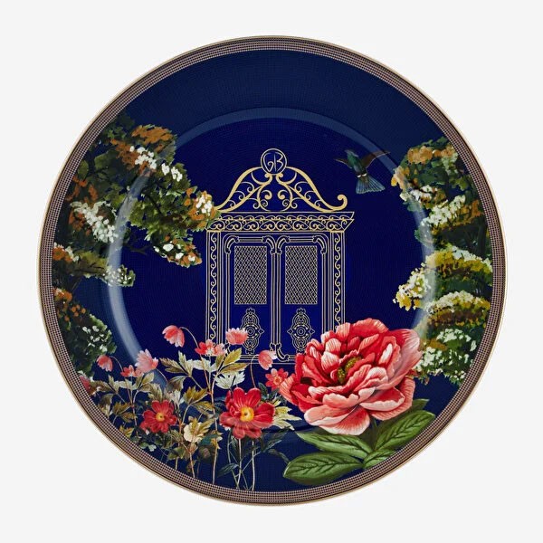 Magic Garden Porselen Yemek Tabağı Lacivert Renk 26 Cm