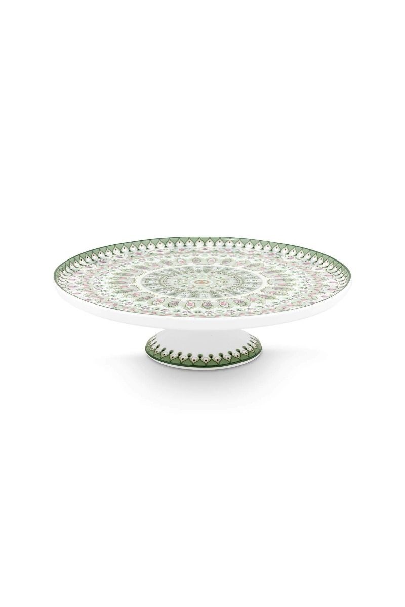 Lily & Lotus Porselen Mini Kek Standı Yeşil Renk 21 cm