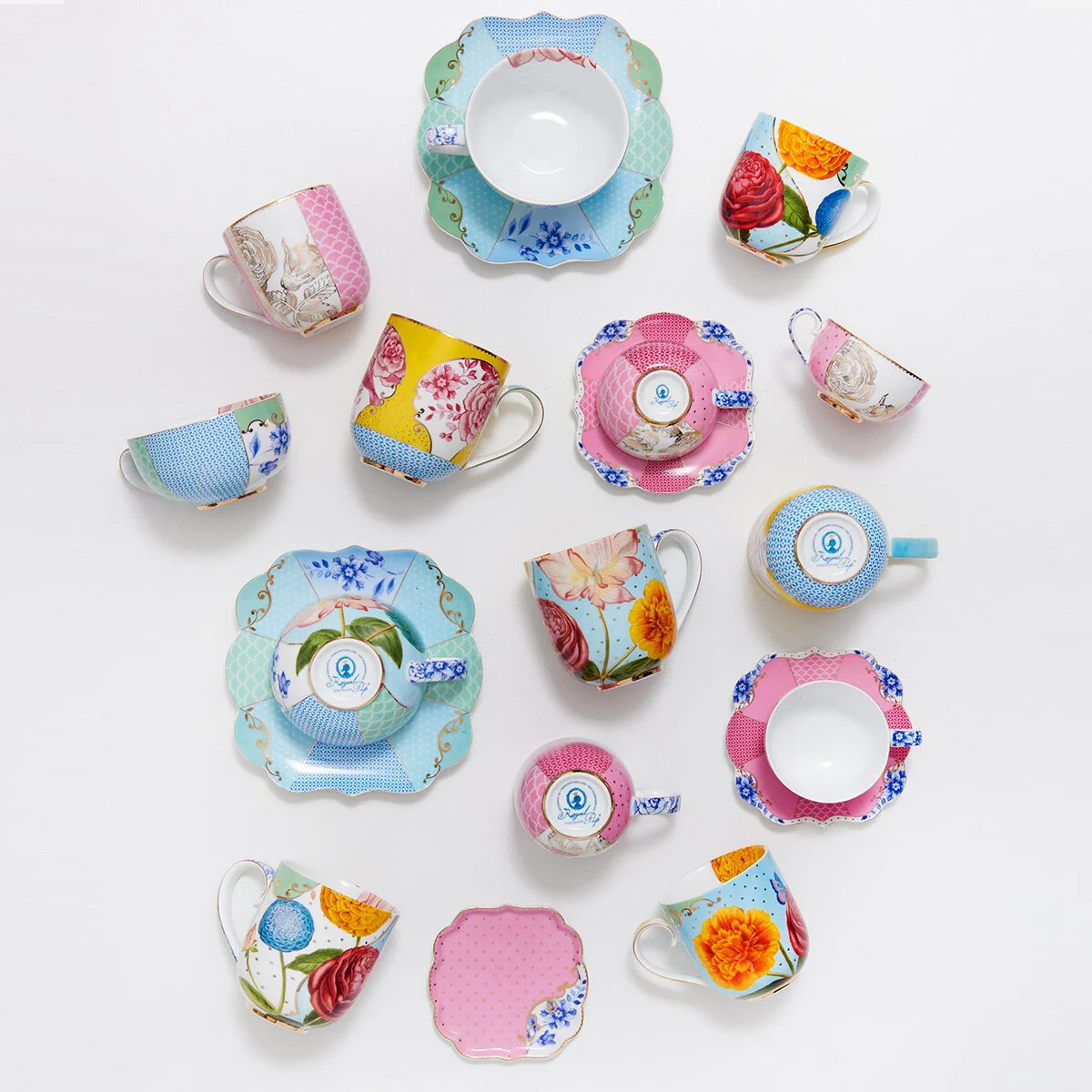 Royal Porselen Çay Fincanı Mavi Renk 225 ml