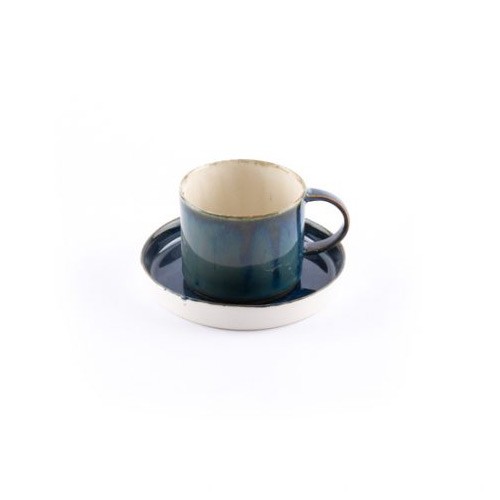 Espresso Cup El Yapımı Porselen Fincan Lacivert